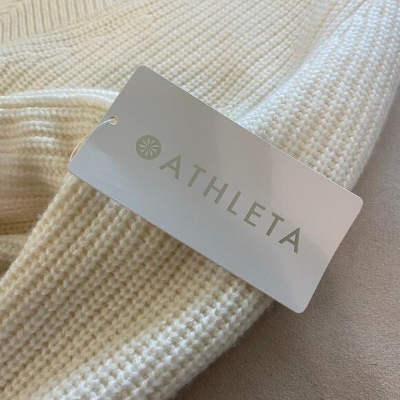 Athleta NWT Shasta V-Neck Sweater Wool Blend Ribbed Knit Size XS Dove Tunic - Picture 6 of 10